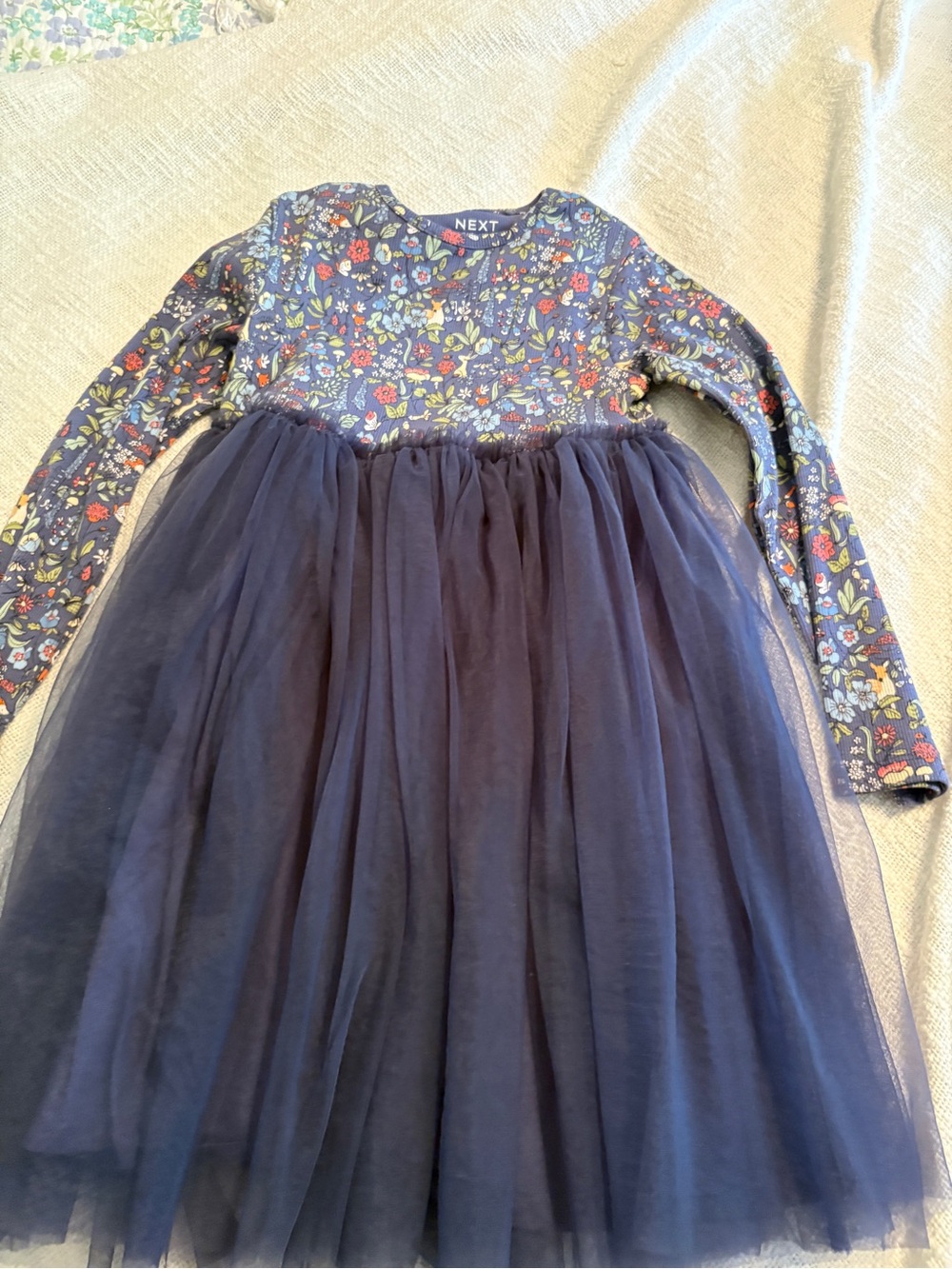 next Navy Floral Bodice Tulle Skirt Dress size 5-6